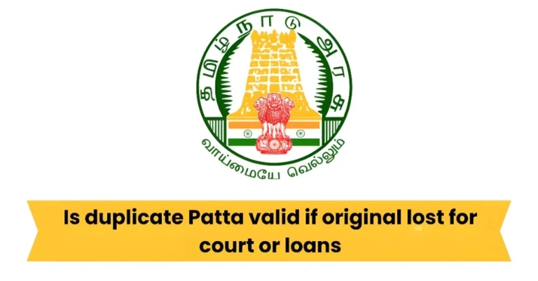 Is duplicate Patta valid if original lost for court or loans